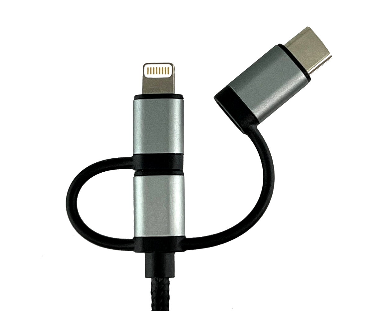 DINIC Kabel Shop - USB 3 in1 Premium Daten-/Ladekabel, 1m USB A auf USB  C/Micro USB/Apple Lightning