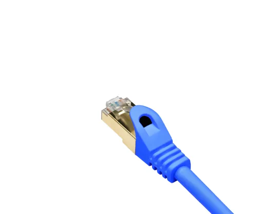 DINIC Cat.7 Premium Patchkabel 10 GB LAN / DSL Netzwerk, LSZH, PiMF/S-FTP Kabel, blau, 3m