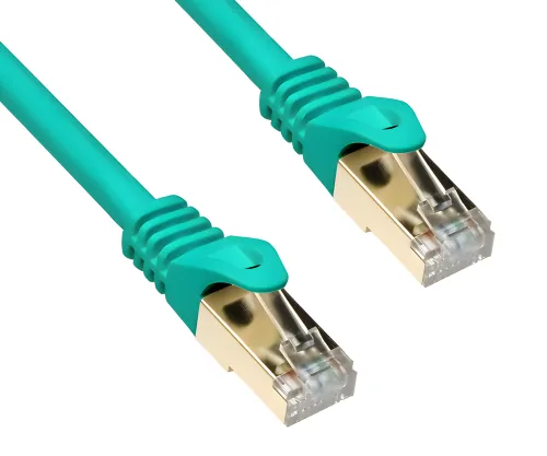 DINIC Cat.7 Premium Patchkabel 10 GB LAN / DSL Netzwerk, LSZH, PiMF/S-FTP Kabel, grün, 10m
