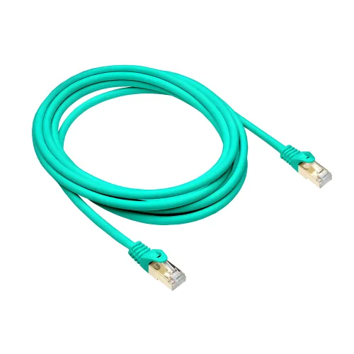 DINIC Cat.7 Premium Patchkabel 10 GB LAN / DSL Netzwerk, LSZH, PiMF/S-FTP Kabel, grün, 1m