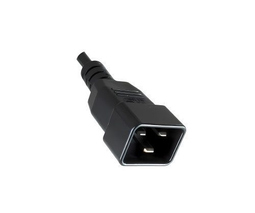 DINIC Warmgerätekabel C15 auf C20, 1mm², VDE, schwarz, 1,8m