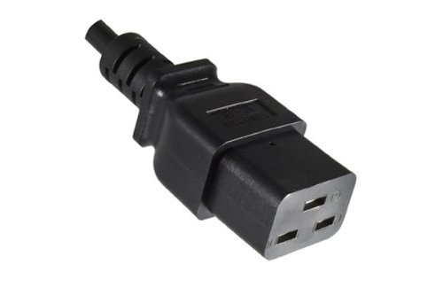 DINIC Kaltgerätekabel C19 auf C20, 1,5mm², 16A Verlängerung, schwarz, 0.50m