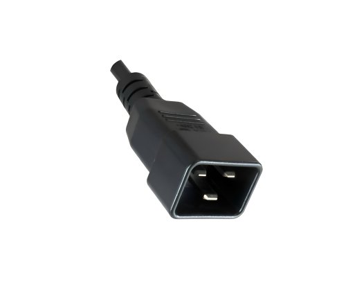DINIC Kaltgerätekabel C19 gewinkelt auf C20, 16A Verlängerung, 1,5mm², schwarz, 1,80m