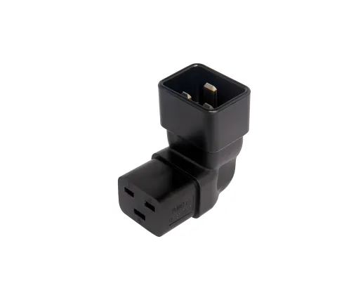 Netzadapter C19 auf C20 gewinkelt, YL-3318L-2 IEC 60320-C19/20 seitwärts gewinkelt, unten/oben