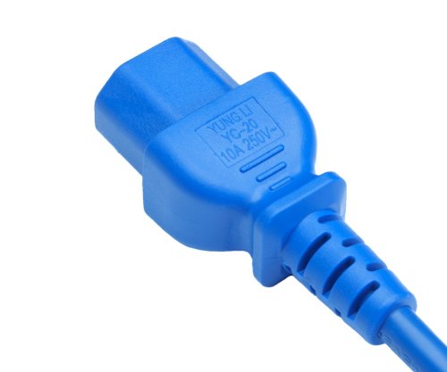 DINIC Warmgerätekabel C14 auf C15, VDE, 1mm², blau, Verlängerung, 1,5m