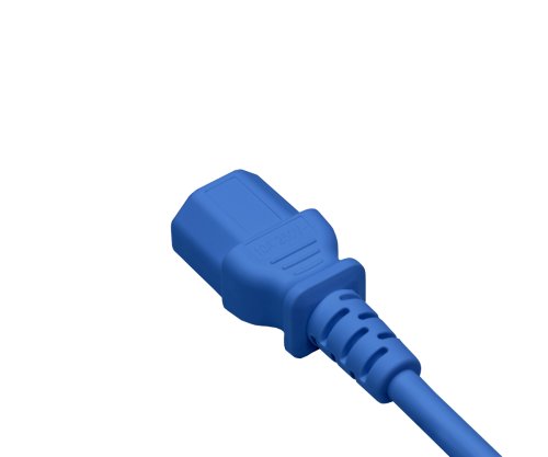 DINIC Kaltgerätekabel C13 auf C14, 1mm², Verlängerung, VDE, blau, Länge 3,00m