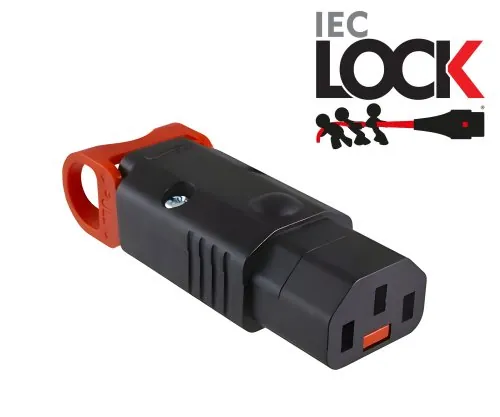 DINIC IEC-LOCK C13 Stecker mit Verrieglung montierbarer Steckverbinder, locking