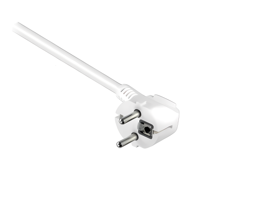 DINIC Schutzkontakt-Verlängerungskabel 1,5mm², CEE 7/7 90° auf CEE 7/3, Stecker auf Buchse, weiß, 5m