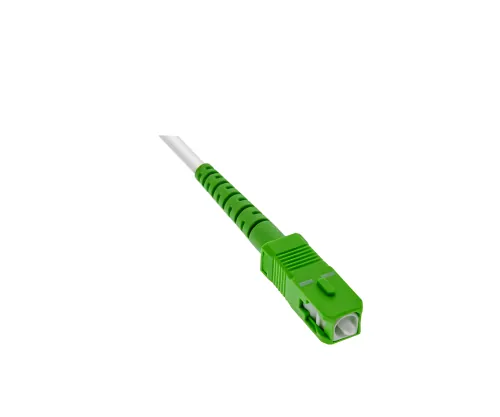 Fiber Optic Simplex, LC/APC 8° to SC/APC 8°, 15m OS2. LSZH jacket, OD=2.0mm, white