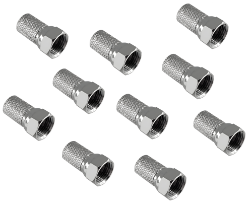 DINIC 10x Aufdreh F-Stecker für 7,3mm Kabel, Polybag