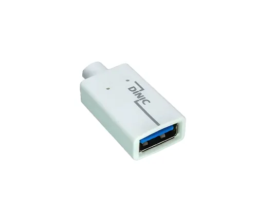 DINIC USB Adapter Typ C Stecker auf 3.0 A Buchse, weiß, DINIC Polybag, 0,2m