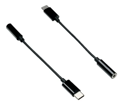 DINIC USB-C Adapter auf 3,5mm Audio (digital), mit Chipsatz, schwarz, 13,5cm
