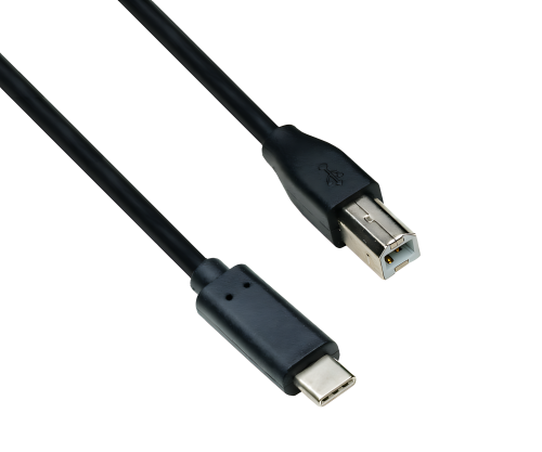 DINIC USB Kabel Typ C Stecker auf USB 2.0 B Stecker, schwarz