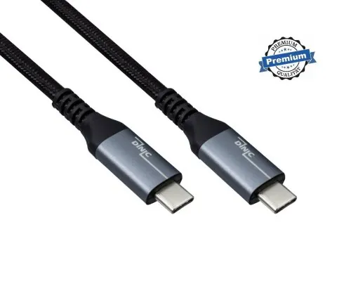DINIC USB 3.2 HQ Kabel Typ C-C Stecker, schwarz, unterstützt 100W (20V/5A) Aufladung, 20 GBit/s, 1m
