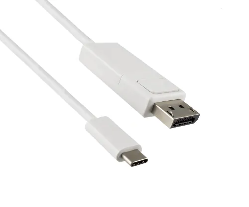 DINIC USB 3.2 Kabel Typ C St. auf DisplayPort St., 4K bei 60Hz, weiß, 2m