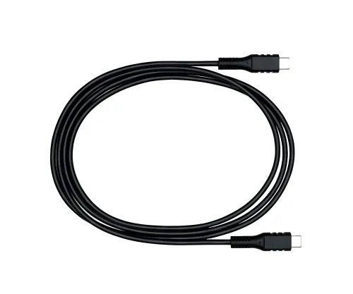 USB Typ C auf C Ladekabel, Polybag, schwarz, 1m 2x USB Typ C Stecker, 60W, 3A, OD: 3.5mm