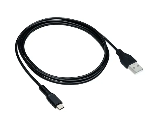 USB Typ C auf A Ladekabel, Polybag , schwarz, 1m USB Typ C auf A Stecker, 5V, 3A, OD: 3,5mm