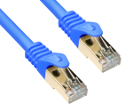 DINIC Cat.7 Premium Patchkabel 10 GB LAN / DSL Netzwerk, LSZH, PiMF/S-FTP Kabel, blau, 0,30m