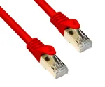 DINIC Cat.7 Premium Patchkabel 10 GB LAN / DSL Netzwerk, LSZH, PiMF/S-FTP Kabel, rot, 0,30m