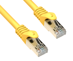 DINIC Cat.7 Premium Patchkabel 10 GB LAN / DSL Netzwerk, LSZH, PiMF/S-FTP Kabel, gelb, 0,50m