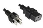 DINIC Netzkabel Japan Typ B auf C19, VCTF 2mm², 1,8m JPN 3pin/IEC 60320-C19, JET, PSE, schwarz