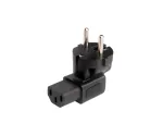 DINIC Netzadapter Schutzkontaktstecker auf C13 gewinkelter Kaltgerätestecker