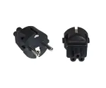 DINIC Netzadapter Schutzkontaktstecker CEE 7/7 auf C5 Stecker (Mickey Maus)