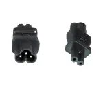 DINIC Netzadapter C6 / C7 Euro-8 Stecker, Adapter 3-pin auf 2-pin