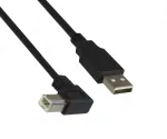 DINIC USB 2.0 Kabel A auf B St. links abgewinkelt, 1m AWG 28/24, schwarz