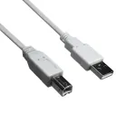 DINIC USB 2.0 Kabel A Stecker auf B Stecker, 28 AWG / 2C, 26 AWG / 2C, grau, 2m