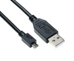 DINIC USB Kabel Micro B Stecker auf USB A Stecker, schwarz, DINIC Polybag, 1m