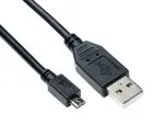 DINIC USB Kabel Micro B Stecker auf USB A Stecker, schwarz, DINIC Polybag, 1m