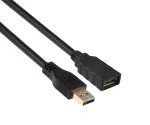 DINIC USB 3.0 Verlängerung A Stecker/Buchse, 3P AWG 28/1P AWG 24, vergoldete Kontakte, schwarz, 2m