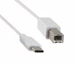 DINIC USB Kabel Typ C Stecker auf USB 2.0 B Stecker, 2m  unterstützt Schnellaufladung bis 5A, weiß