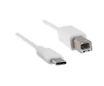 USB Kabel Typ C St. auf USB 2.0 B St.,2m, weiß. PB weiß