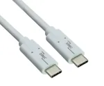 DINIC USB 3.2 Kabel Typ C-C Stecker, weiß, 0.5m, PB unterstützt 100W (20V/5A) Aufladung, Polybag