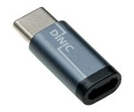 DINIC Adapter, USB C Stecker auf Micro USB Buchse Alu, space grau