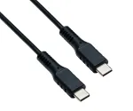 USB Typ C auf C Ladekabel, Polybag, schwarz, 2m 2x USB Typ C Stecker, 60W, 3A, OD: 3.5mm